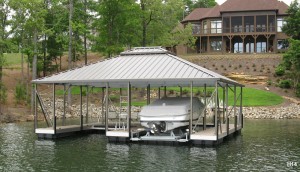 Flotation Systems hip roof boat dock H14