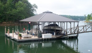 Flotation Systems hip roof boat dock H4