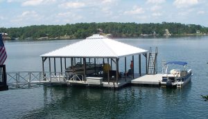 Flotation Systems Aluminum Boat Docks - Hip Roof Boat Docks